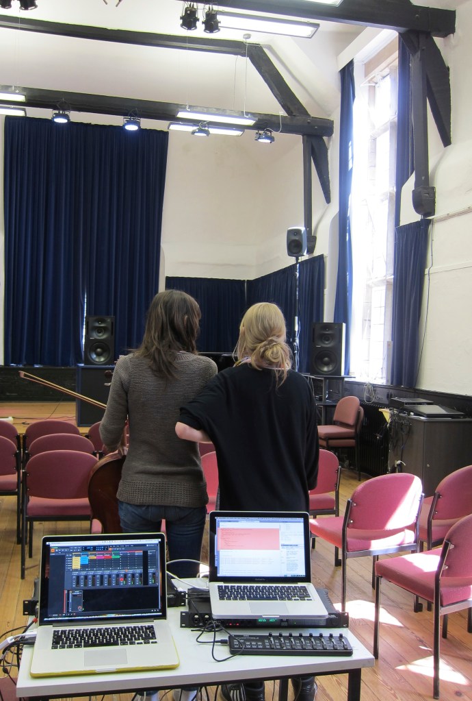 Shelly and Magda testing acoustics 