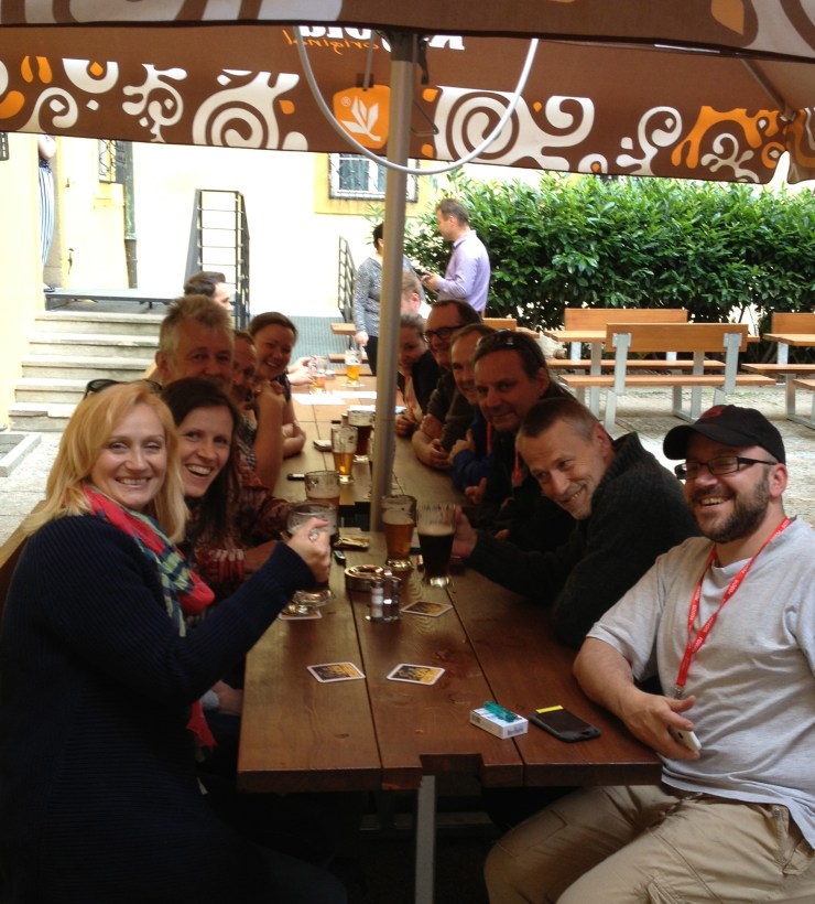 A well deserved beer with the Sound Kitchen 2015 team 