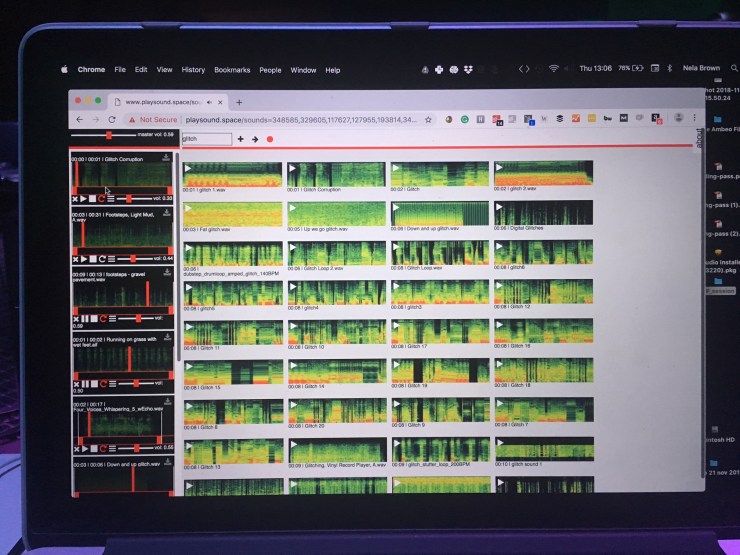 Female-Laptop-Orchestra_SARC2018_Nela-Brown-using-Playsound.space